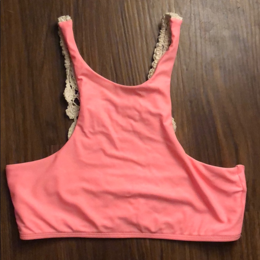 Coral Altar’d State high neck crochet bikini top